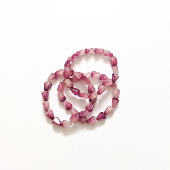 Chunky Purple Stackable Bracelet Trio Set - Picture 4 of 4